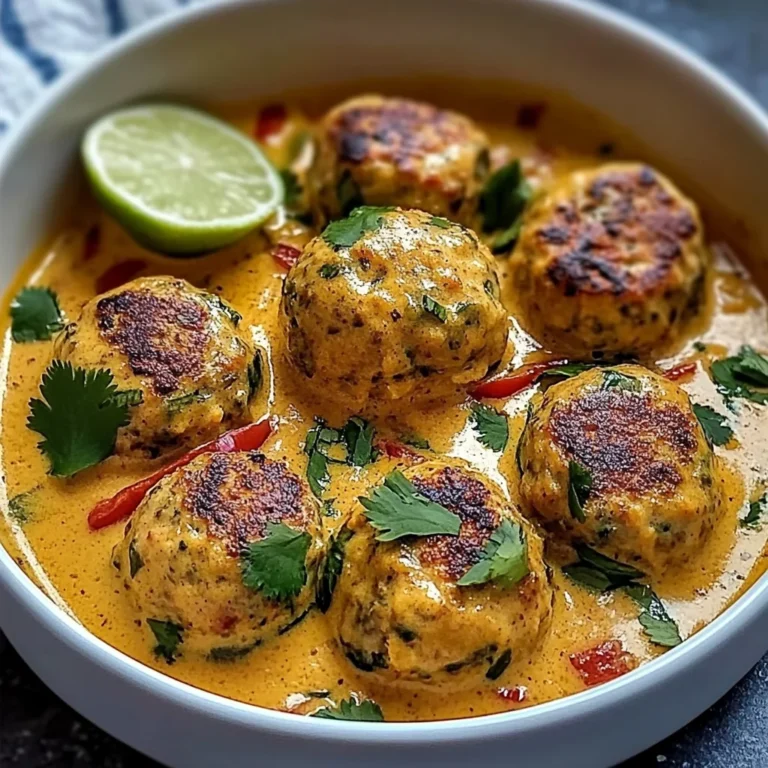 Thai Chicken Meatballs in Coconut Curry Sauce