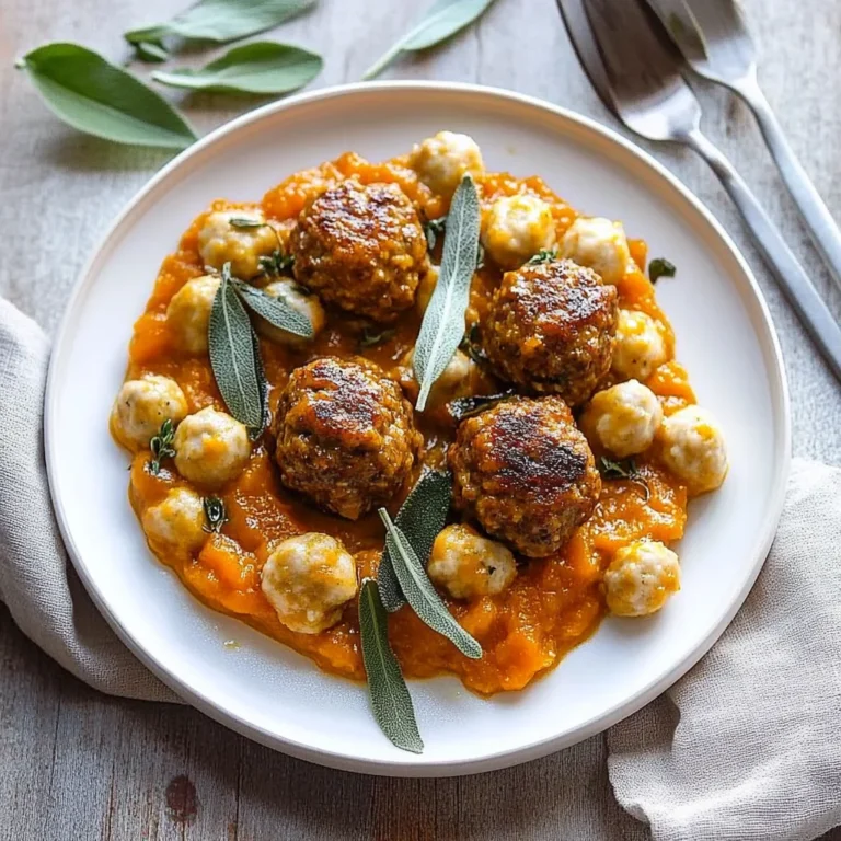 Turkey Meatballs in Pumpkin Sage Sauce