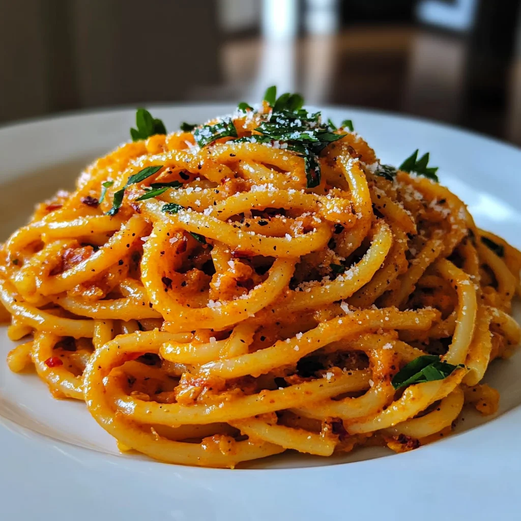 20-Min Roasted Red Pepper Pasta That Will Wow Anyone