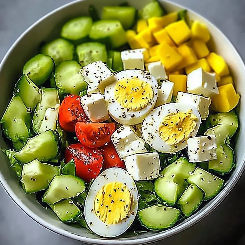 Avocado Egg Salad Bowl with Feta & Crunchy Cucumber