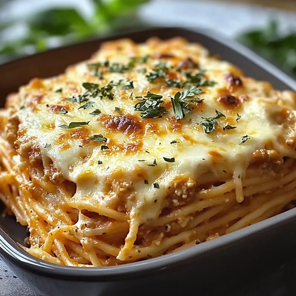Baked Cream Cheese Spaghetti Casserole