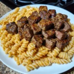 Cajun Steak Tips with Cheesy Parmesan Rotini