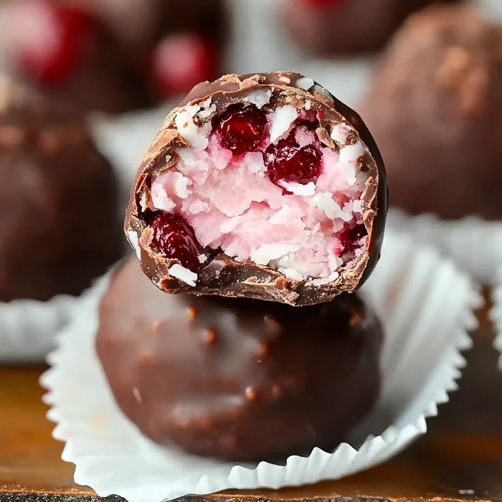 Chocolate Cherry Coconut Truffles - Easy Holiday Treat