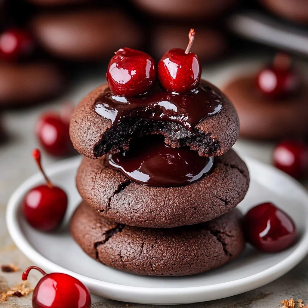 Chocolate Cherry Cookies with Ganache Recipe