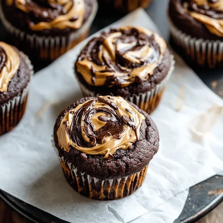 Chocolate Peanut Butter Swirl Muffins