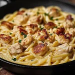 Creamy Chicken Carbonara Skillet