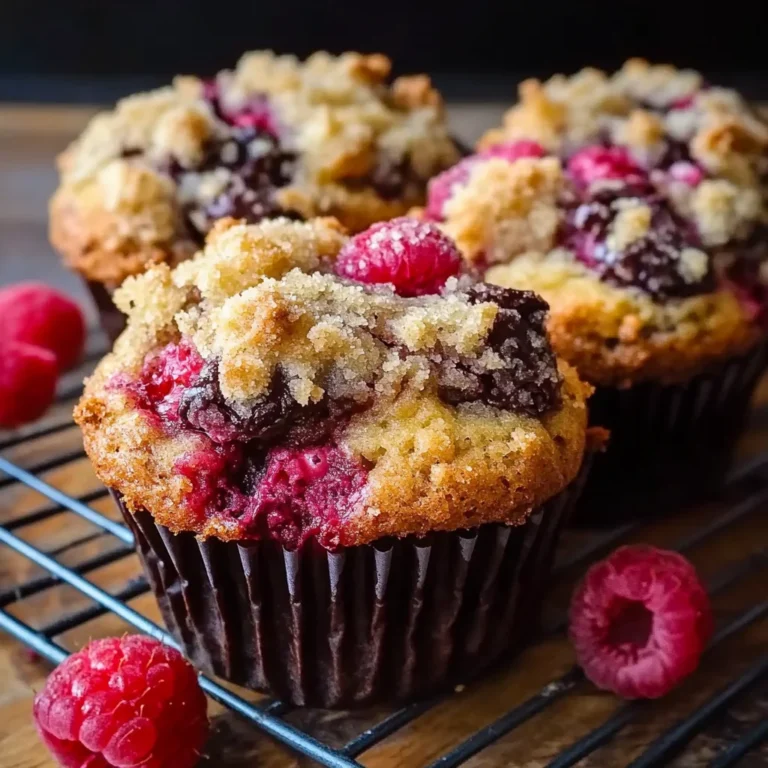 Dark Chocolate Chunk Raspberry Crumb Muffins