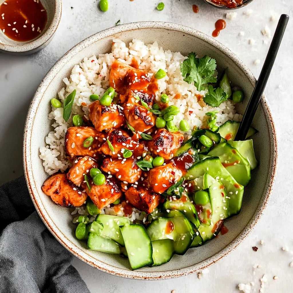 Honey Sriracha Salmon Bowls