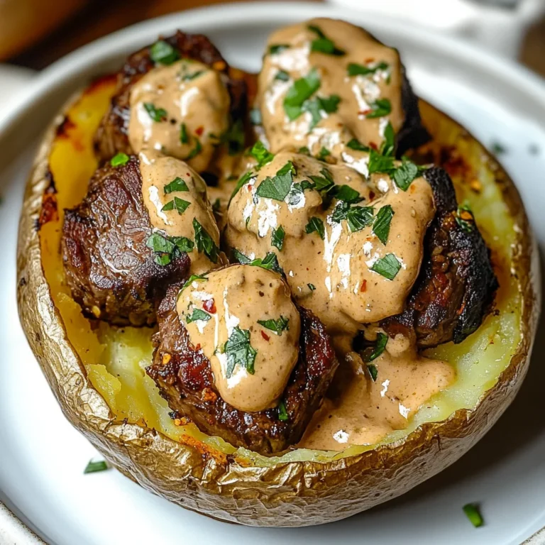 Loaded Baked Potato with Steak Bites for Ultimate Comfort Food
