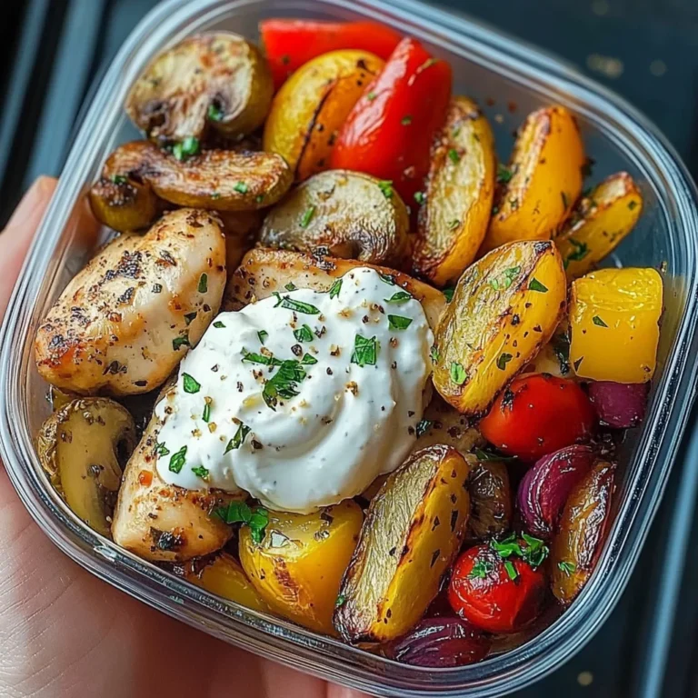 Loaded Garlic Butter Chicken with Roasted Veggies & Creamy Dip