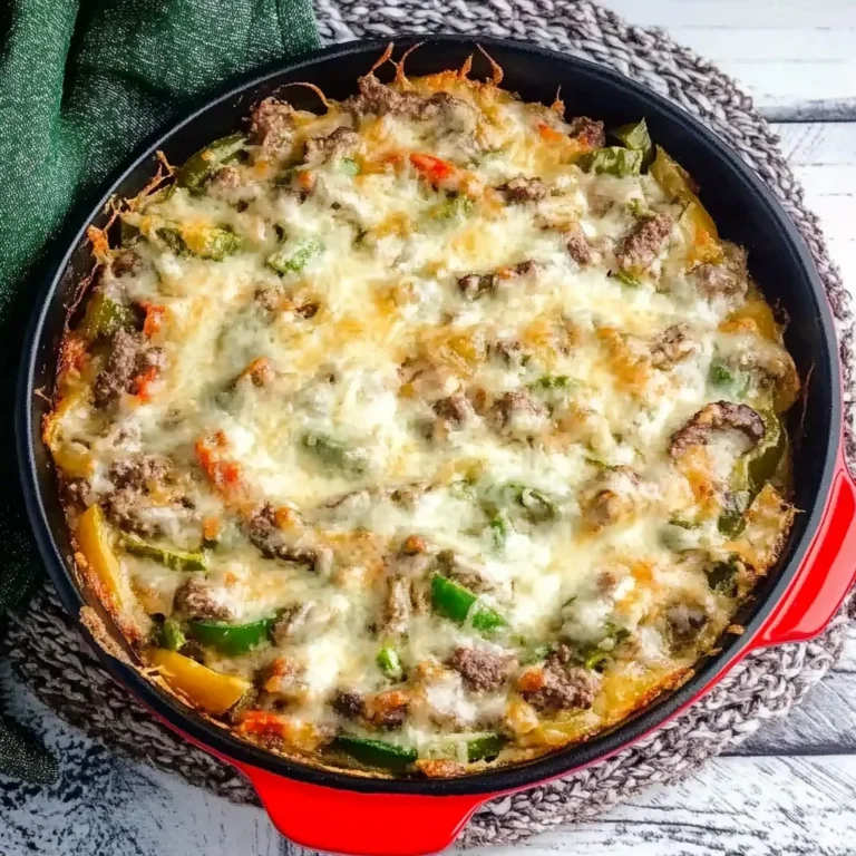 Low Carb Philly Cheesesteak Casserole