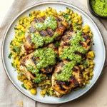 Peruvian Chicken & Rice with Green Sauce