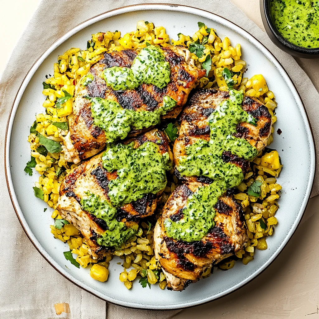 Peruvian Chicken & Rice with Green Sauce