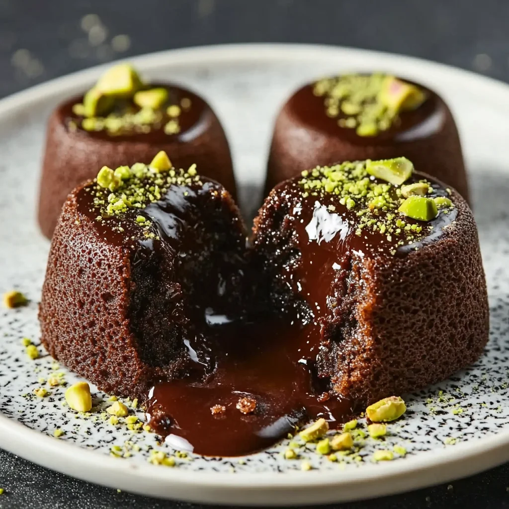 Pistachio Chocolate Lava Cakes