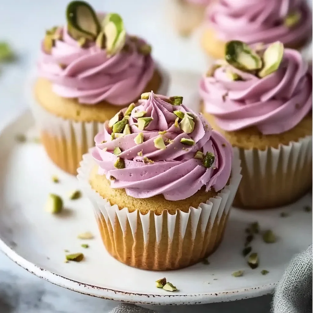 Rose and Pistachio Cupcakes: A Floral Delight