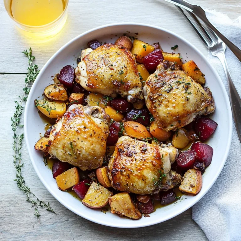 Apple Cider Chicken Thighs with Root Vegetables