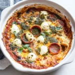 Baked Pizza Dip with Pesto