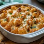 Chicken Alfredo Tater Tot Casserole