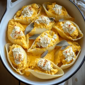 Creamy Pumpkin Ricotta Stuffed Shells