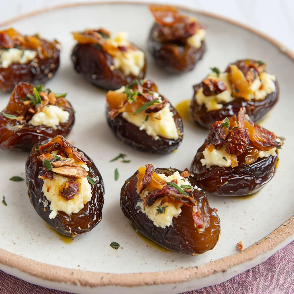 Goats cheese stuffed dates
