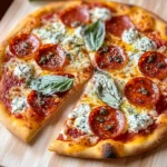 Hot Honey Pepperoni Ricotta Pizza : Sweet and Spicy