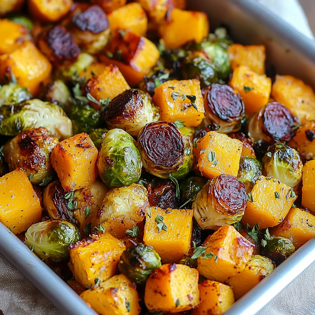 Roasted Butternut Squash & Brussels Sprouts