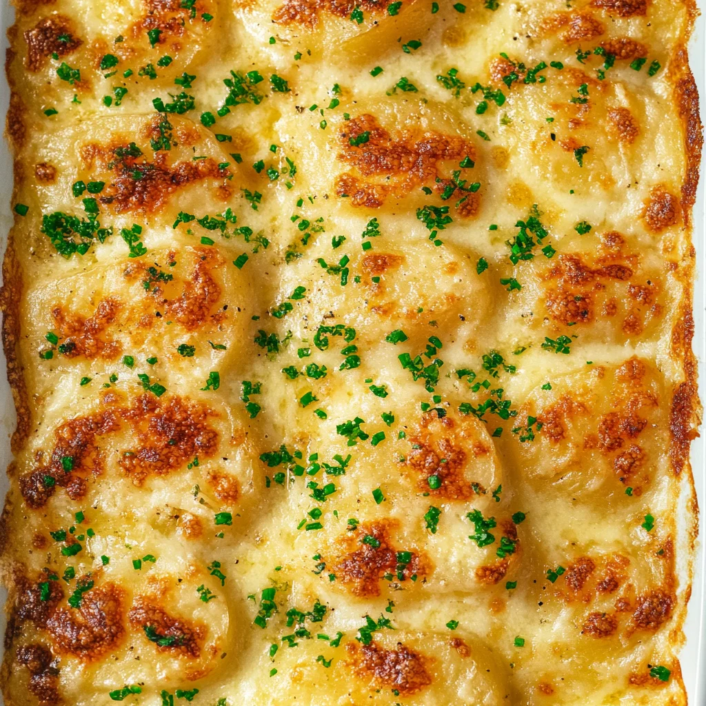 Roasted Garlic Potatoes au Gratin