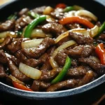 Sizzling Chinese Pepper Steak with Onions