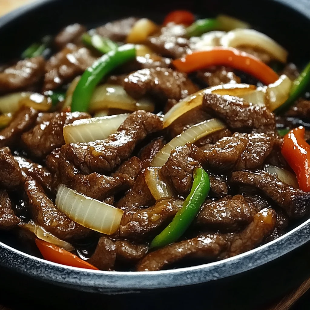 Sizzling Chinese Pepper Steak with Onions