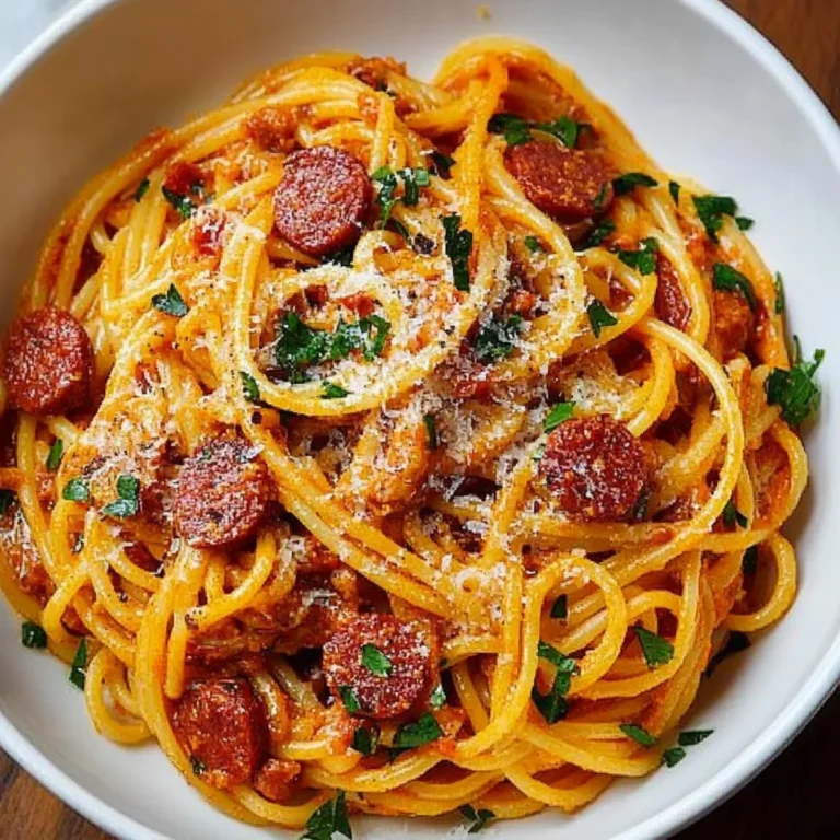 Spaghetti Creamy Bell Pepper Chorizo