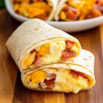 Turkey Bacon Egg and Cheese Breakfast Burritos
