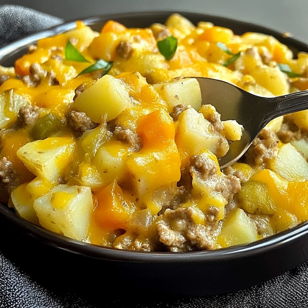 Cheesy Ground Beef & Potato Casserole