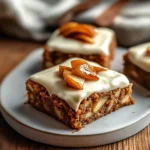 Cinnamon Blondies with Caramelized Apples and Cream Cheese Frosting