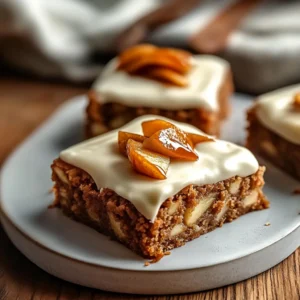 Cinnamon Blondies with Caramelized Apples and Cream Cheese Frosting
