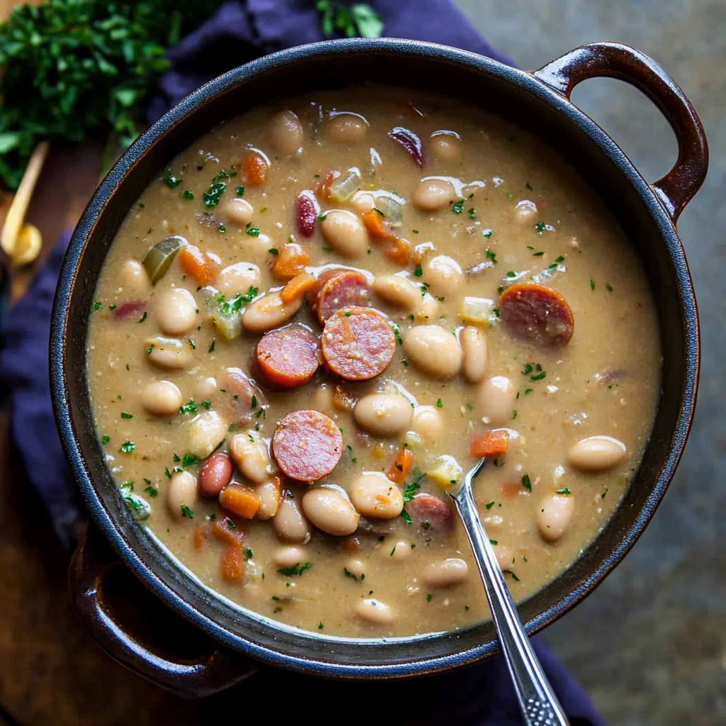 Creamy Bean Soup with Kielbasa