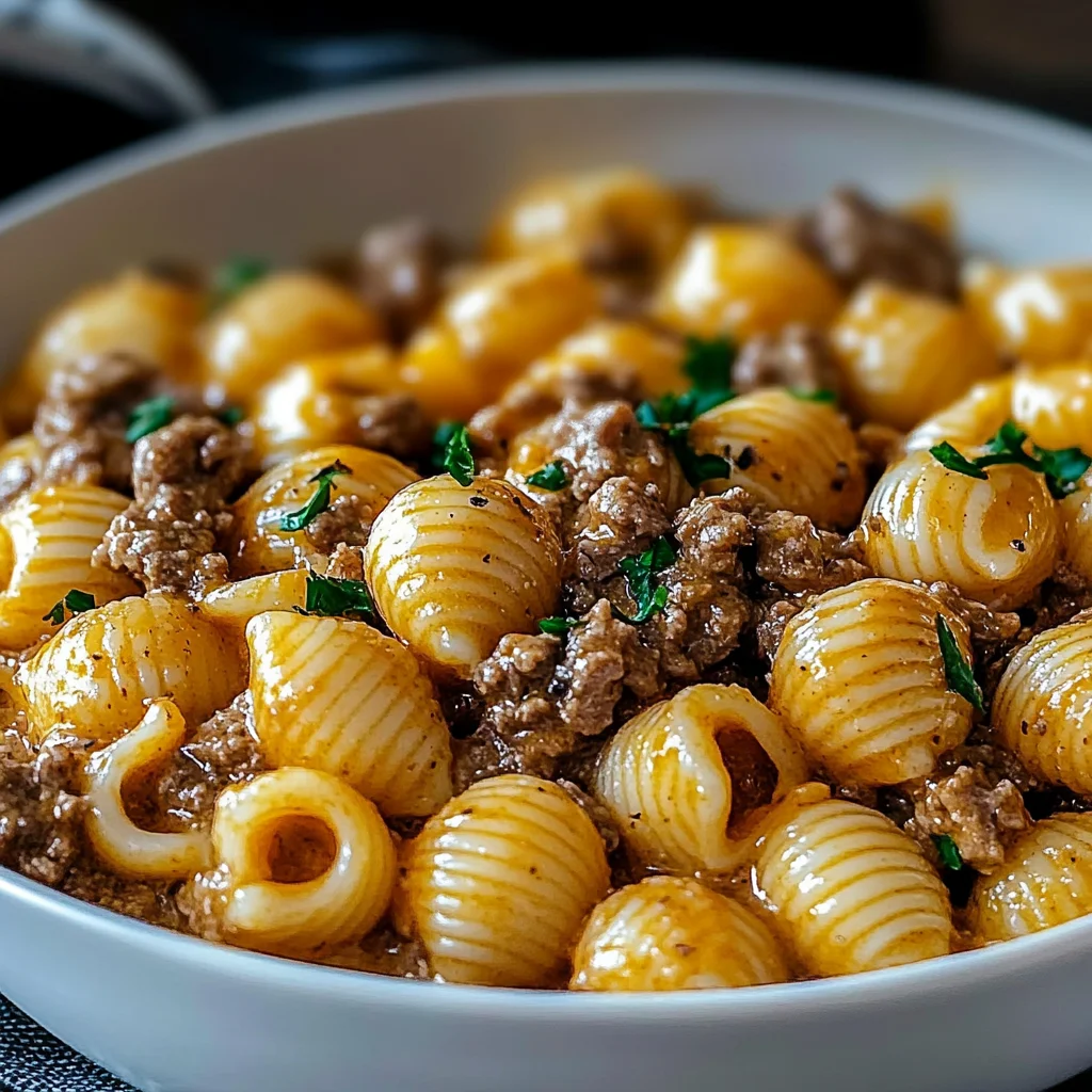 Creamy Beef and Shells