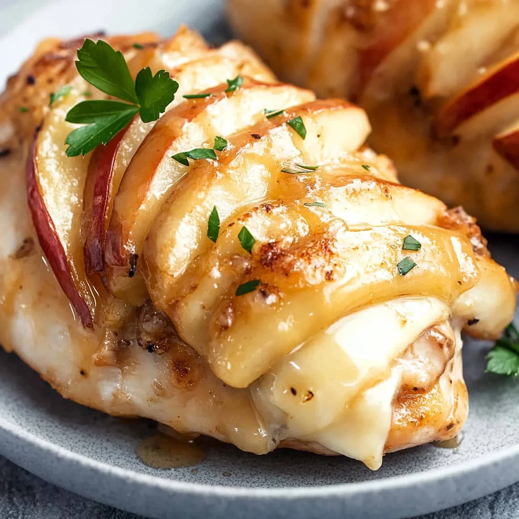 Maple Glazed Apple and Brie Stuffed Chicken