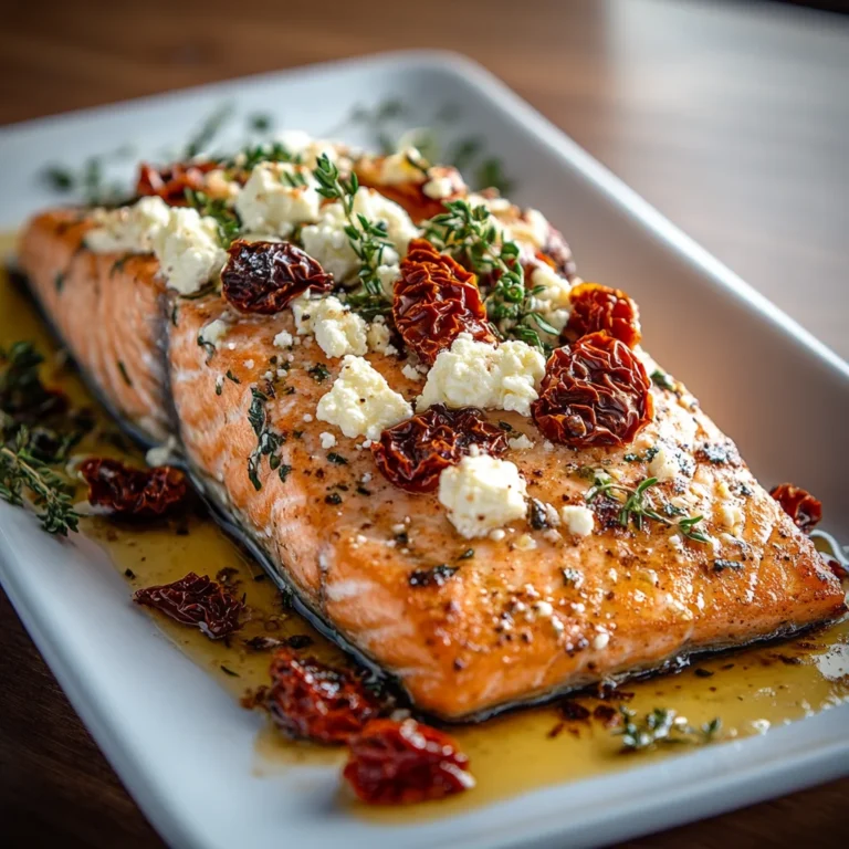 Mediterranean Baked Salmon With Feta & Sun-dried Tomatoes