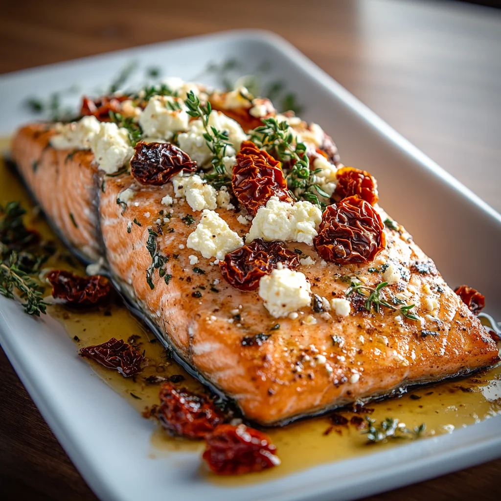 Mediterranean Baked Salmon With Feta & Sun-dried Tomatoes