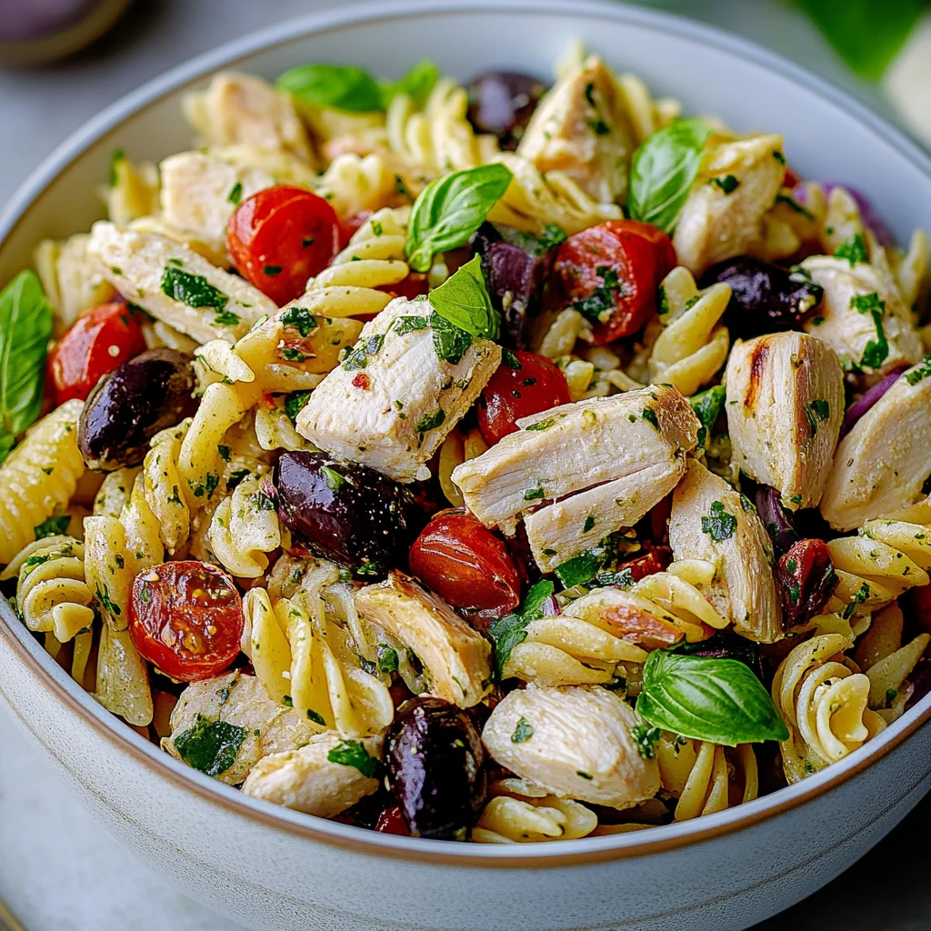 Mediterranean Chicken Pasta Salad