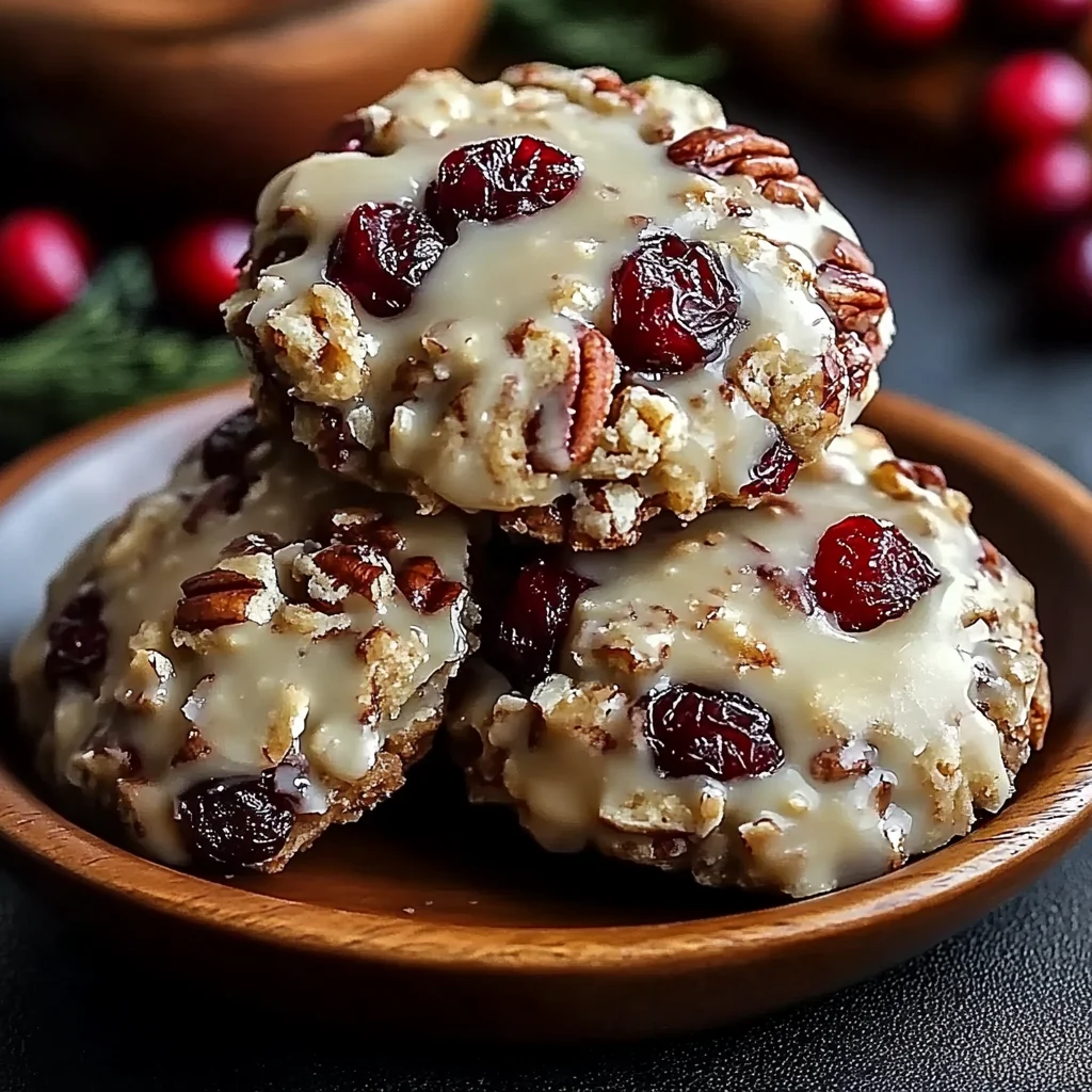 No-Bake Cranberry Pecan Praline Cookies