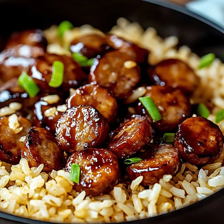 One Pan Sweet And Tangy Bbq Sausage Rice