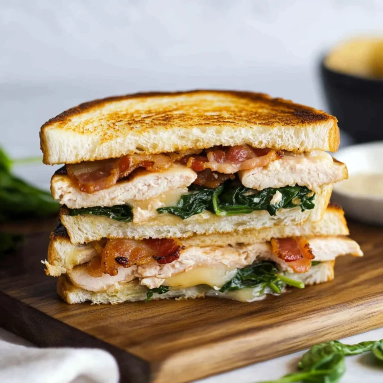 Turkey Melt with Cheddar, Spinach, and Bacon