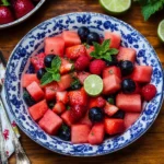 Watermelon Fruit Salad with Lime Mint Dressing