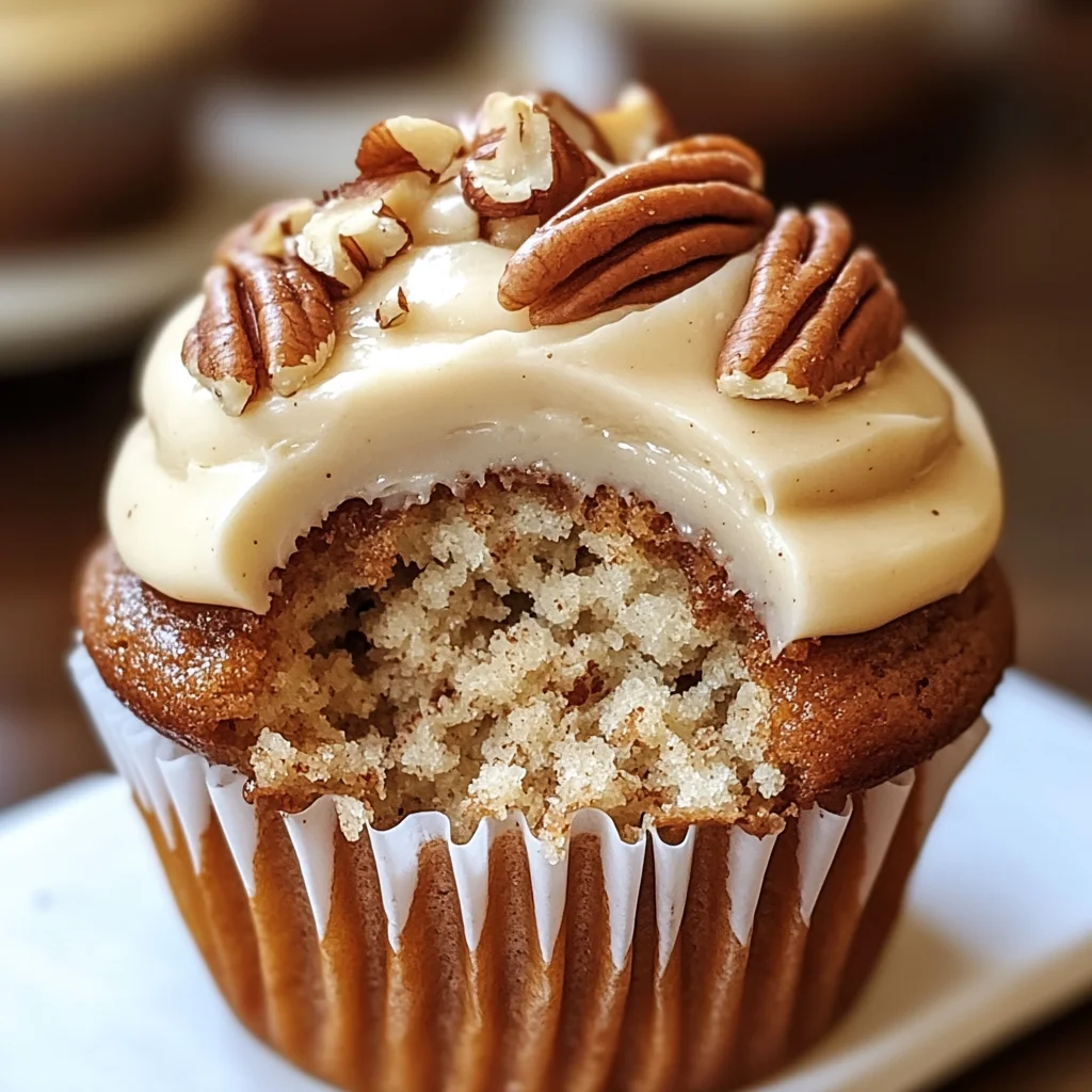 Banana Cinnamon Pecan Cupcakes with Cream Cheese Frosting