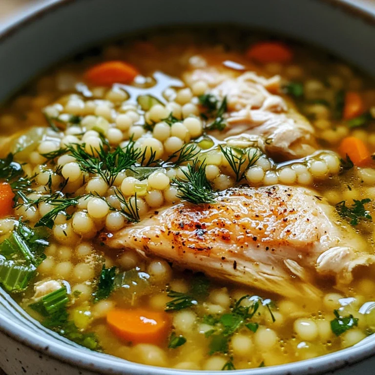 Chicken and Pearl Couscous Soup