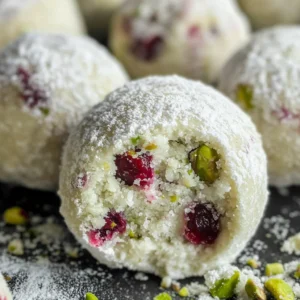 Cranberry Pistachio White Chocolate Truffles