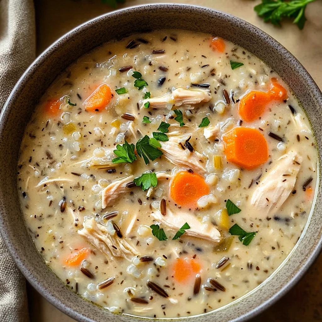 Creamy Crockpot Chicken Wild Rice Soup