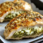 Healthy Pesto Stuffed Chicken Breast