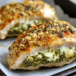 Healthy Pesto Stuffed Chicken Breast